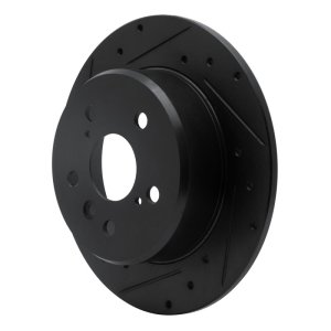 Lexus ES300 Brake Rotor (1) - Rear Left - R1 Concepts - Drilled & Slotted - Black - `92-`03